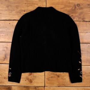 Vintage Pendleton Shacket Jacket M 90s Embroidered Floral Black Womens image 2