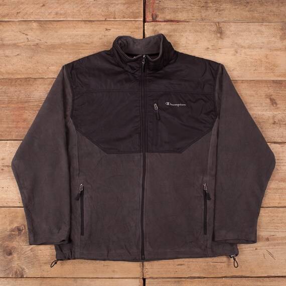 Vintage Champion Fleece Jacket XL Grey 