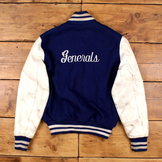 Vintage Empire Varsity Jacket M 70s Bomber Embroidered Blue - Etsy