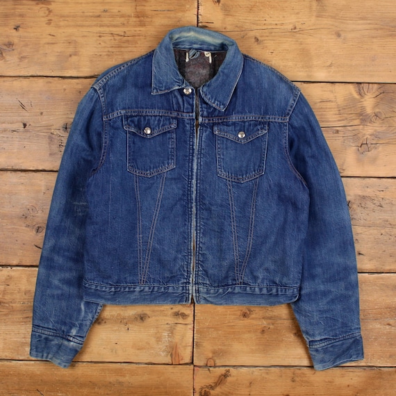 Vintage Montgomery Ward 101 Denim Jacket 44 Mens 60s Scovill Zip