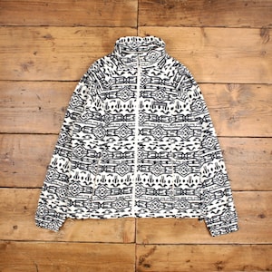 Vintage Columbia Outdoor Jacket XL Fleece Fleece Geometric White Womens