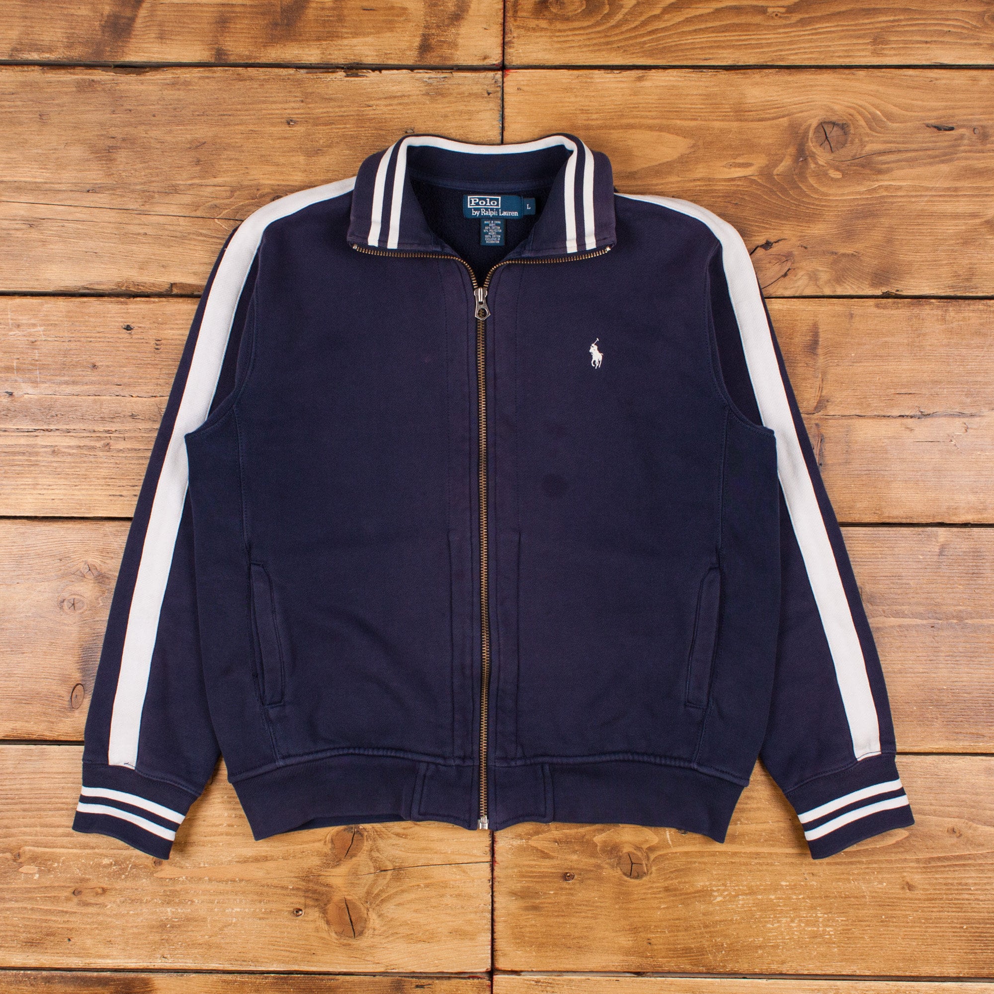 Vintage Ralph Lauren Track Jacket L Blue Zip Etsy