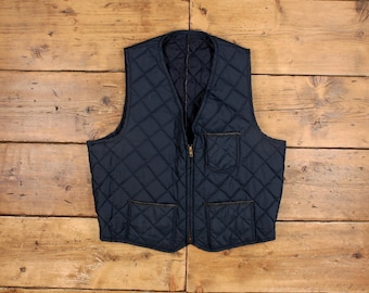 Chaleco de trabajo vintage acolchado azul talla L