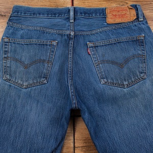 Jeans Levis 501 vintage 34 x 36 Stonewash Straight Blue Red Tab Denim immagine 8