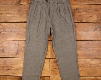 Vintage 90s Ralph Lauren Designer Wool Slacks Trousers Houndstooth