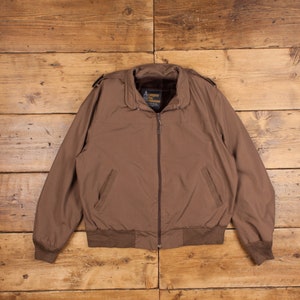 Vintage London Fog Bomber Jacket L Lined Brown Zip India