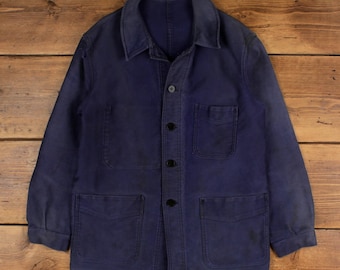 Vintage 60s French Moleskin Work Jacket Pit22