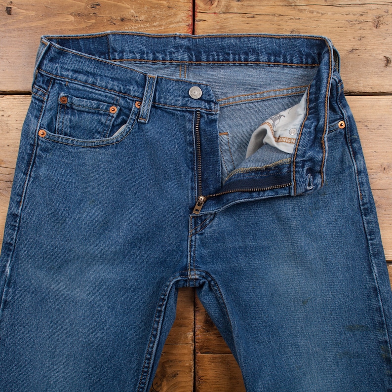 Vintage Levis 502 Jeans 30 x 32 Stonewash Tapered Blue Red Tab Denim image 4