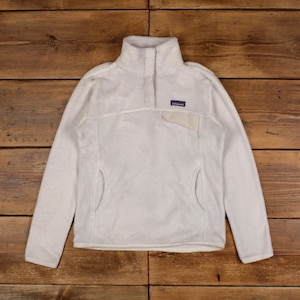 Vintage Patagonia Outdoor Jacket M Snap T Fleece White Womens