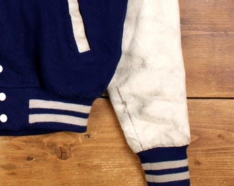 Vintage Empire Varsity Jacket M 70s Bomber Embroidered Blue - Etsy