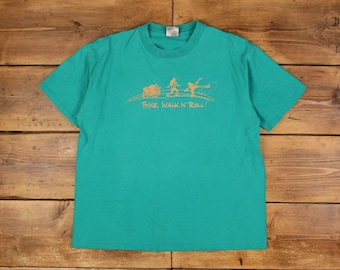 Vintage Oneita Single Stitch T Shirt Graphic XL 90s USA Made Bike