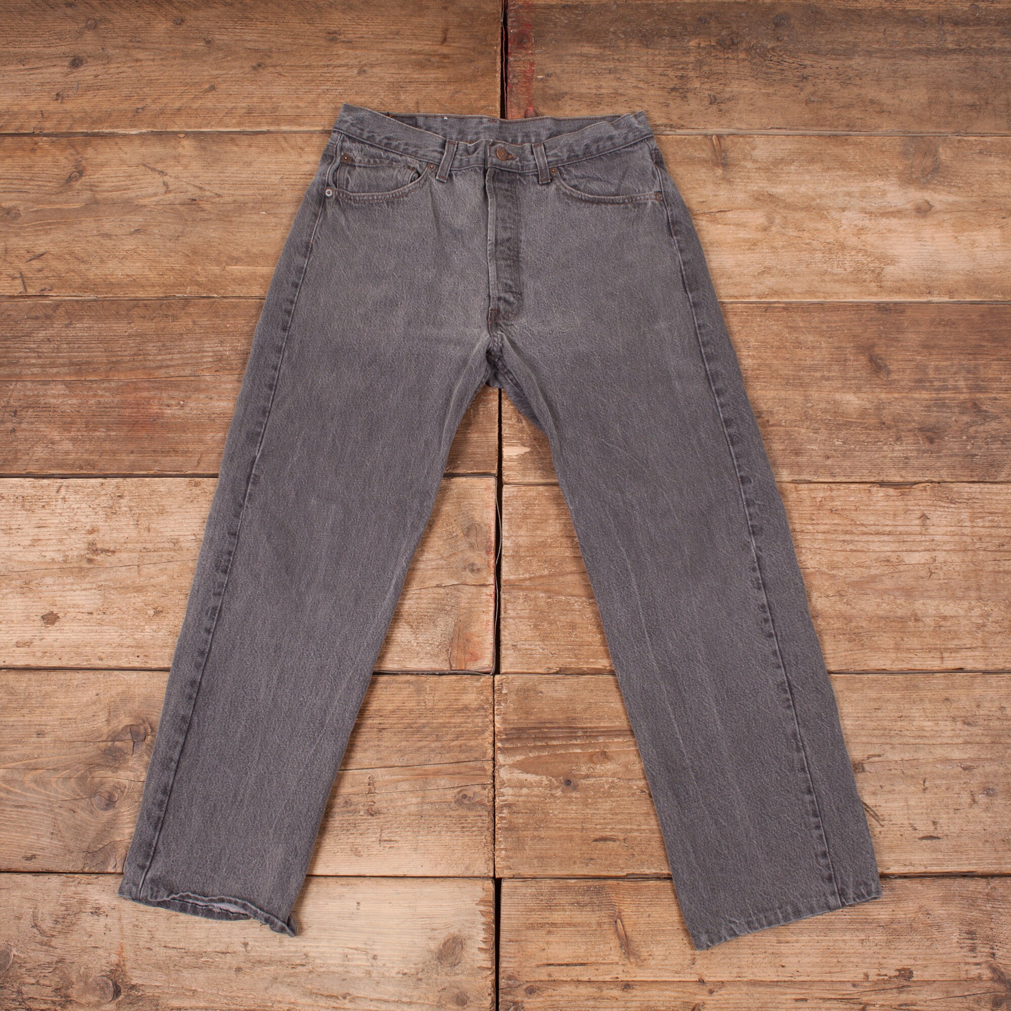 Image of Mens Levis Red Tab 501 1980S Grey Denim Jeans Usa Made 33" X 29" R7473