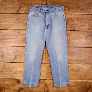 Vintage Levis 505 Jeans 38 x 30 USA Made 90s Medium Wash Straight Blue Denim