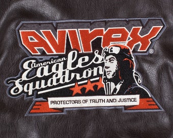 Vintage Avirex Faux Leather Jacket L Eagles Squadron Flight