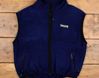 Vintage Timberland Outdoor Gilet XL 90s Fleece Vest USA Made Blue