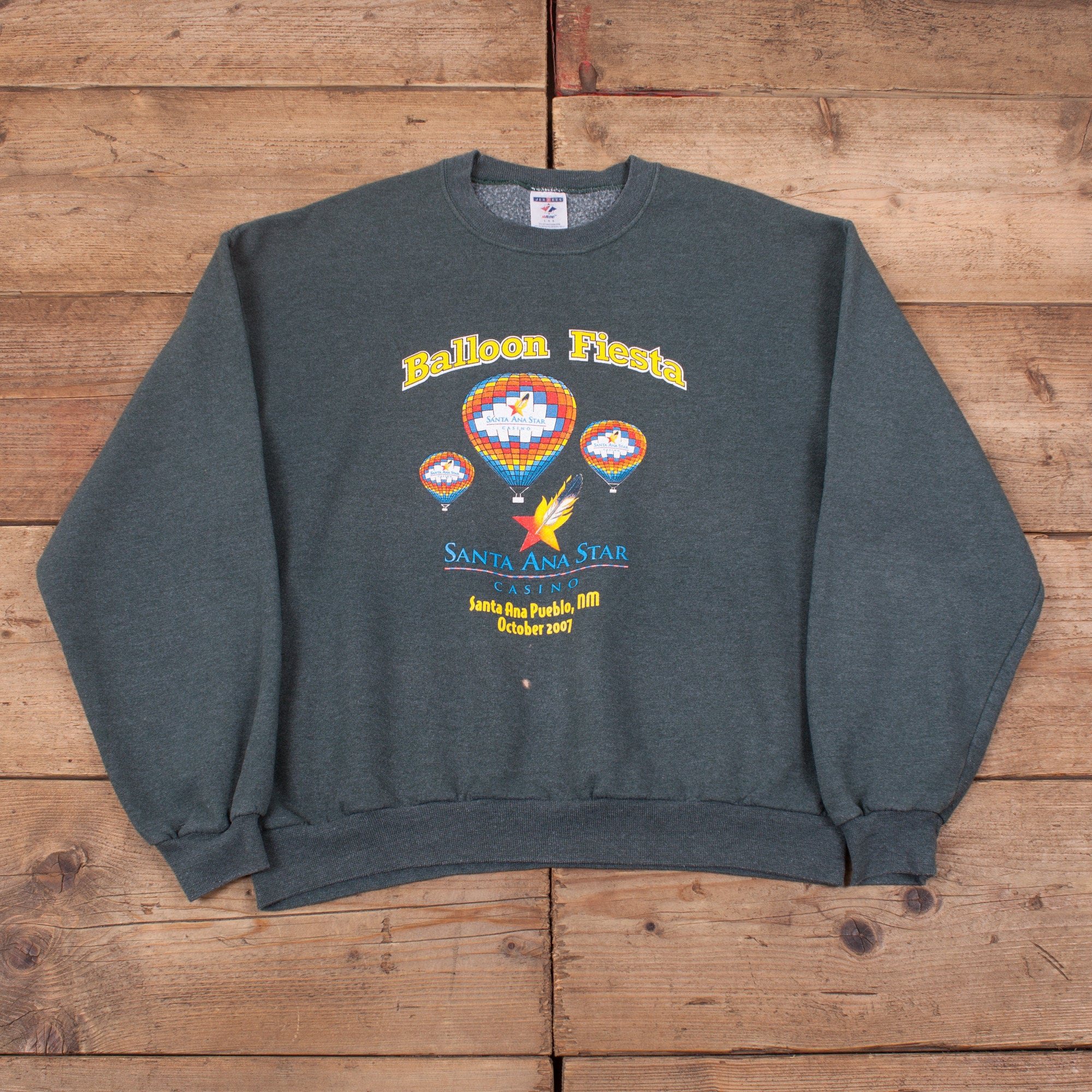 Vintage Jerzees Graphic Sweatshirt M 00s Green Balloon