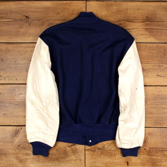 Vintage Butwin Varsity Jacket M 70s Bomber Leather Blue - Etsy