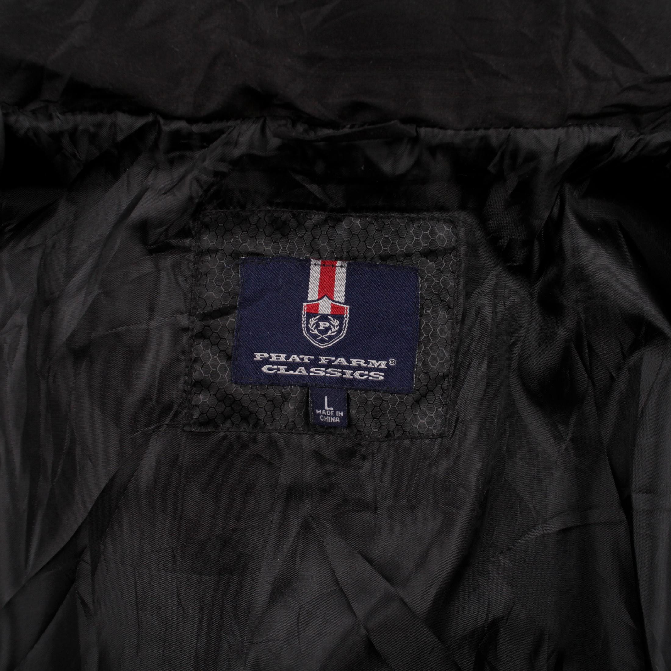 Vintage Phat Farm Puffer Jacket L Hip Hop Black - Etsy