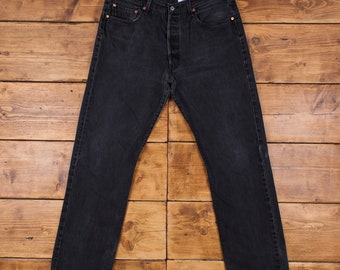 Vintage Levis 501 Jeans 36 x 34 Dark Wash Straight Grey Red Tab Denim