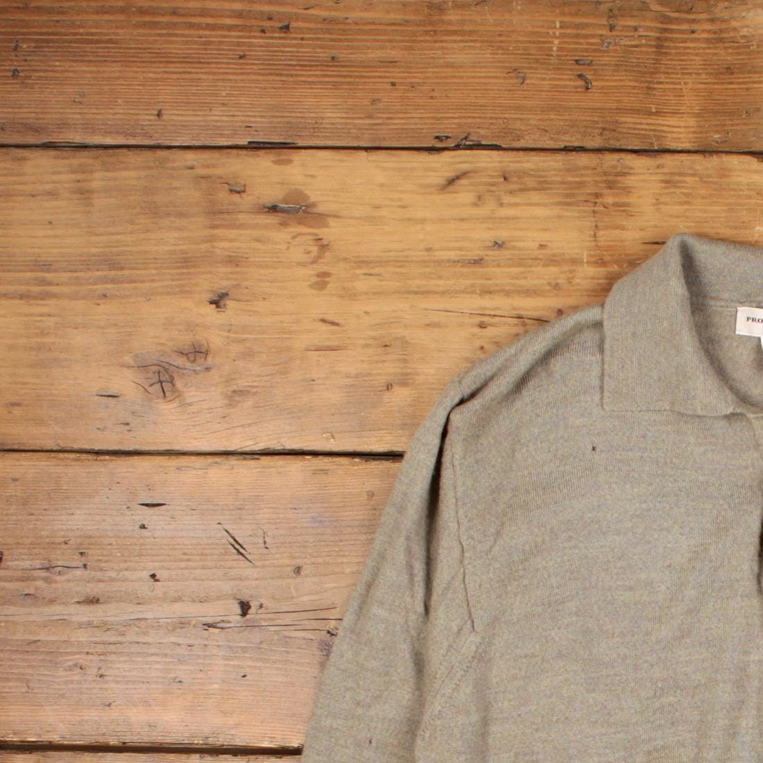 Vintage Pronto Uomo Jumper Sweater L 90s Polo Merino Collared Wool