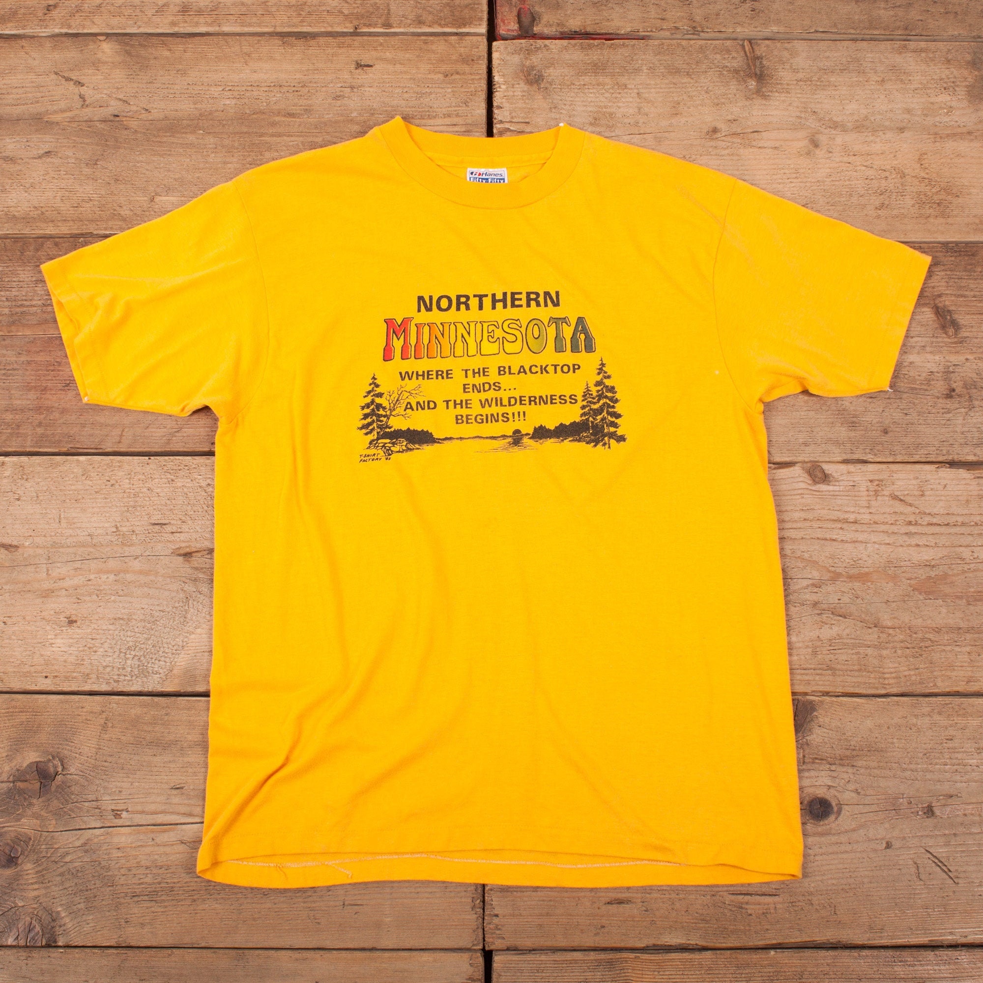 Image of Men's Vintage 80S Minnesota Graphic Single Stitch Thin T-Shirt L 42" R17551