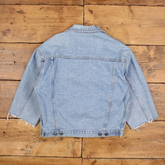 Vintage Gap Denim Trucker Jacket L Mens 90s Blue Short Cropped
