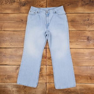 Vintage Levis Dry Goods Jeans 33 x 29 USA Made 90er Jahre Stonewash Bootcut Blau