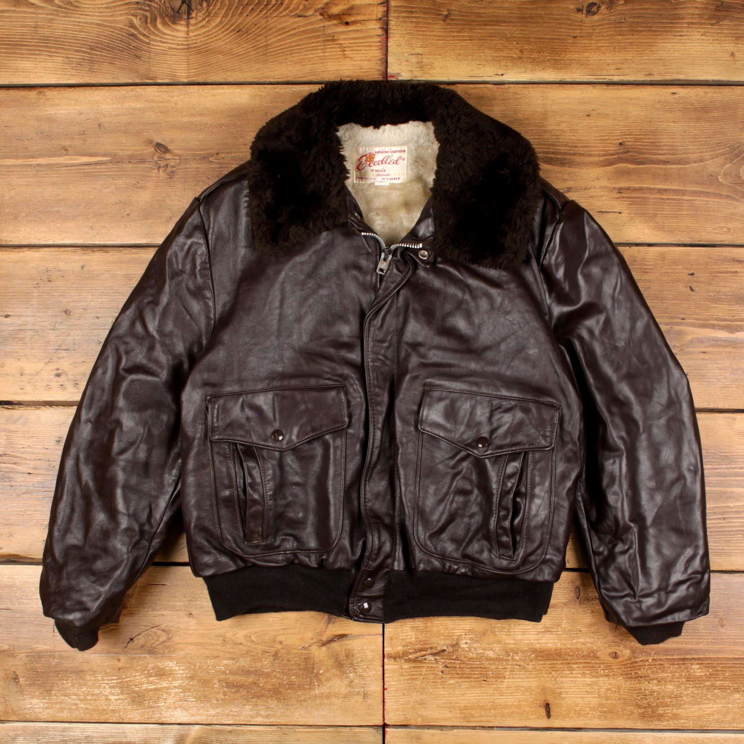 Vintage Sears Leather Jacket - Etsy Canada