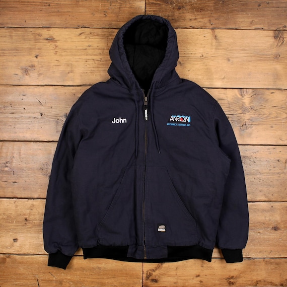 Vintage Berne Workwear Jacket XL Active Hooded Blue - Etsy Israel