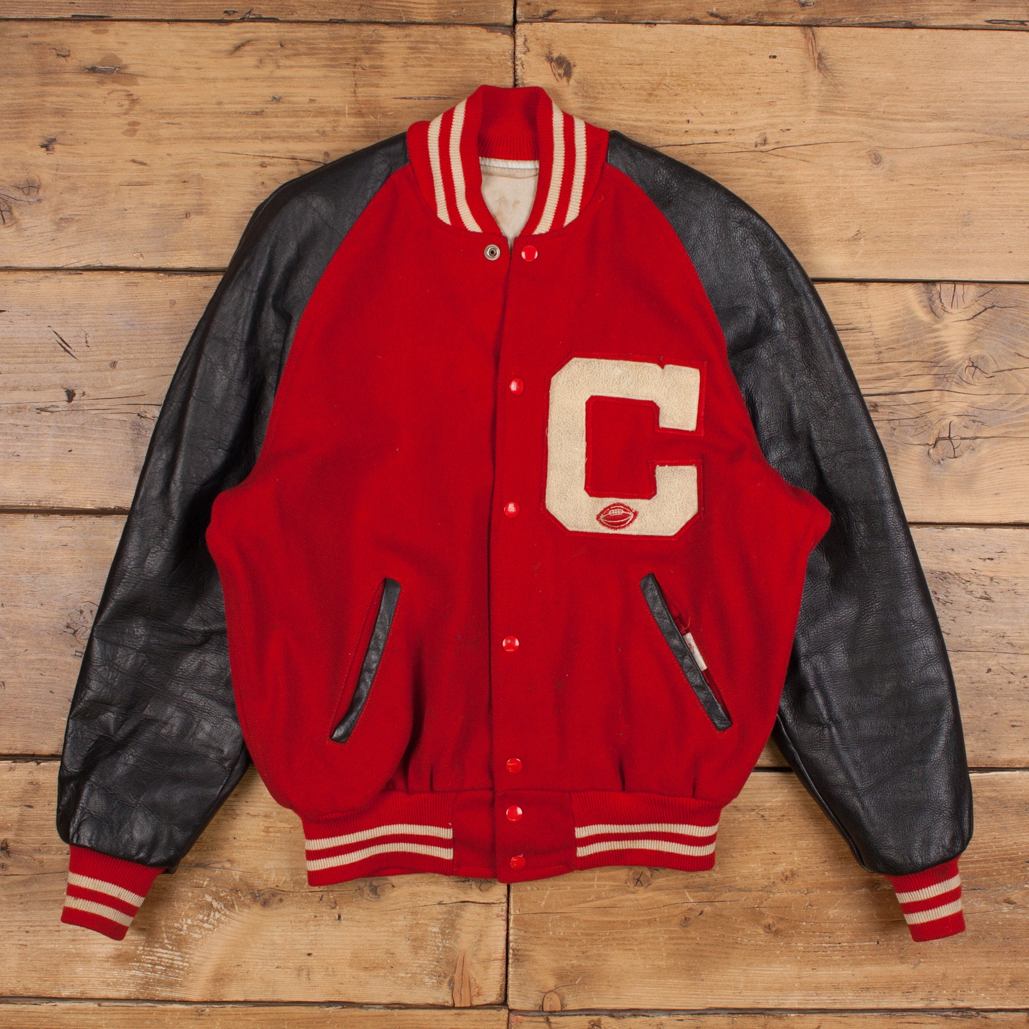 Vintage Kentucky Sporting Goods Varsity Jacket L 60s Bomber Patch 
