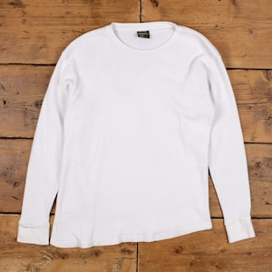 Vintage Gemrock Waffle Thermal T-shirt L Mens 90s White Heavy Weight Cotton Knit