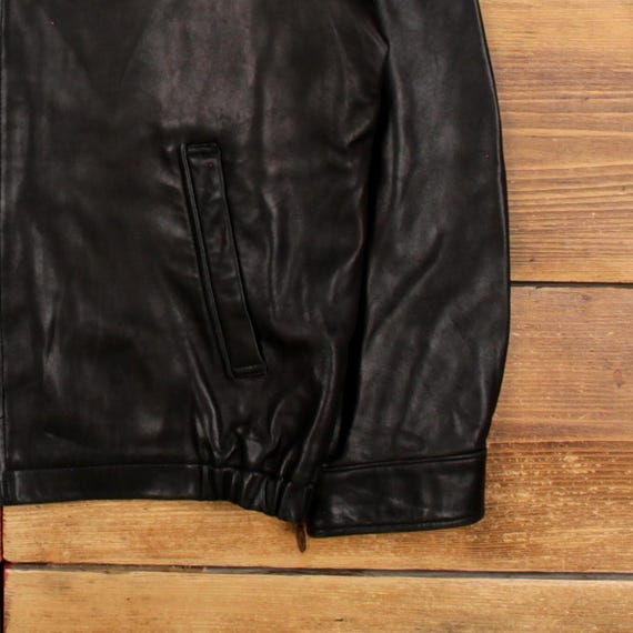 Vintage Nautica Leather Jacket L Car Coat Black - Etsy
