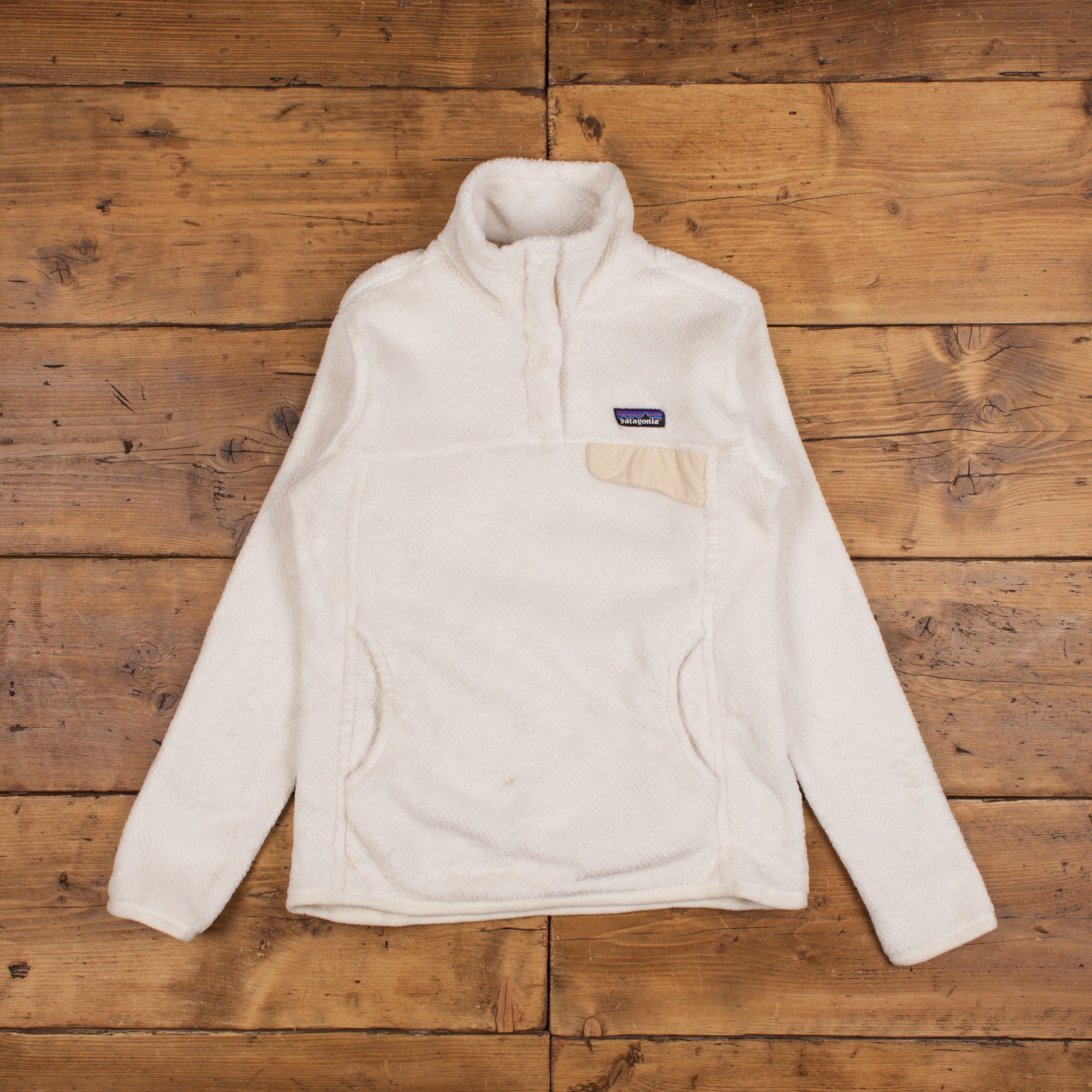 Patagonia Fleece Fleece Sweatshirt M Slim Pockets White