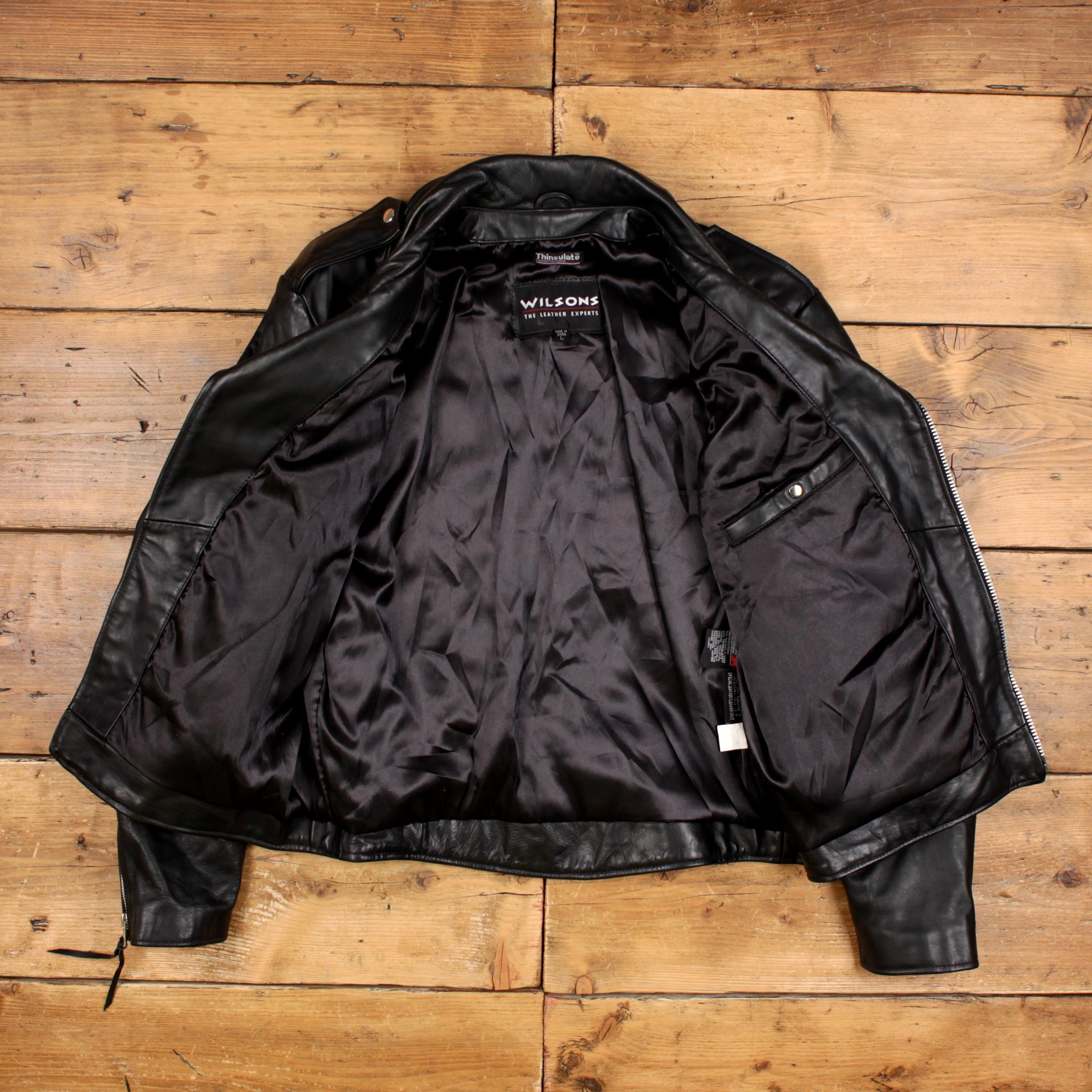 Vintage Wilsons Leather Jacket L Biker Motocycle Black - Etsy Canada