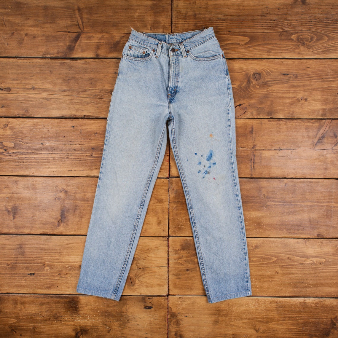 Vintage Levis 525 Jeans 26 x 29 Stonewash Tapered Blue Red Tab Denim, foto 1 di 5