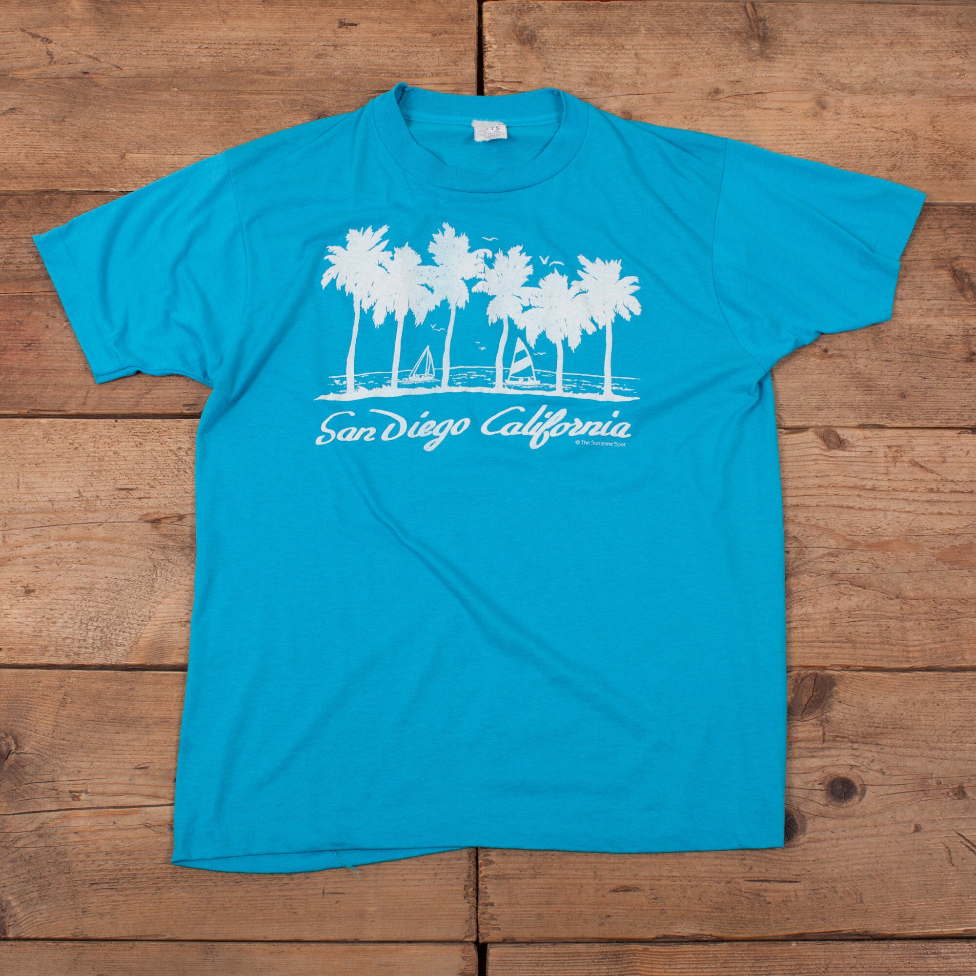 Image of Men's Vintage 80S Blue Thin San Diego Graphic Single Stitch T-Shirt M 40" R17499