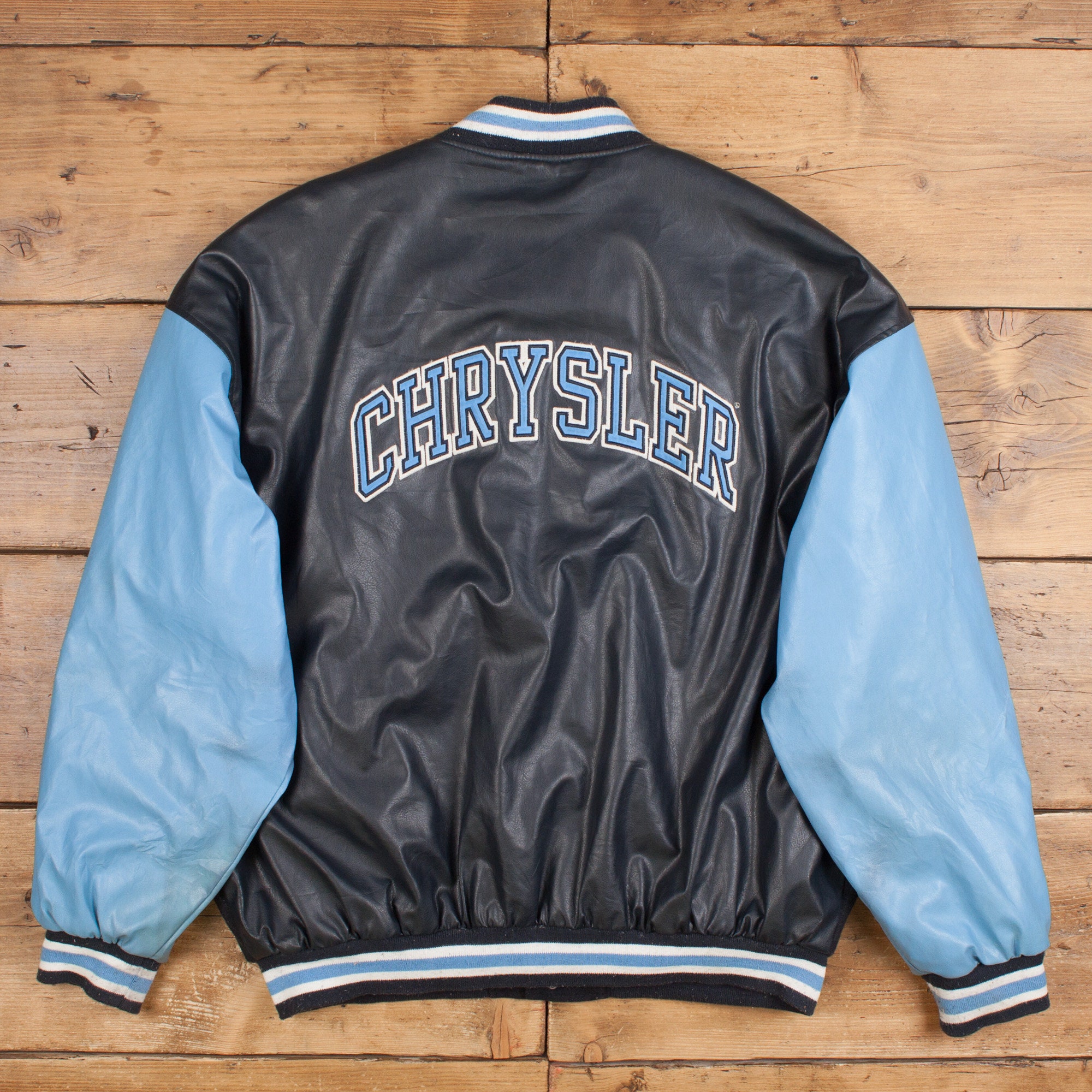 Vintage Chrysler Varsity Jacket 2XL Bomber Black Snap - Etsy Vintage Chrysler Varsity Jacket 2XL Bomber Black Snap - Etsy