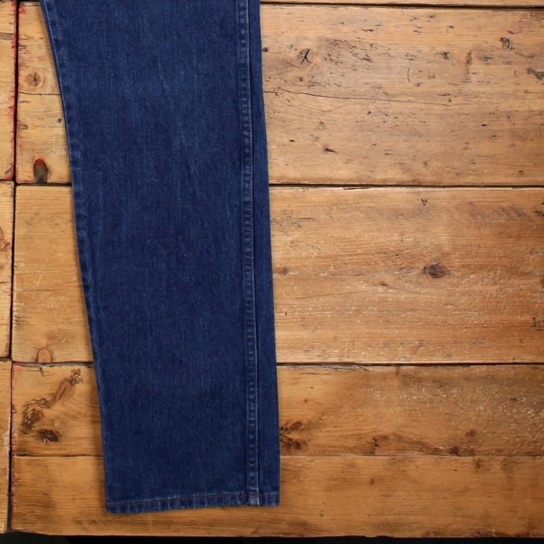 Wrangler Jeans 35x36 Azul Oscuro Lavado a la Piedra Corte Recto Cierre de Cremallera Estilo Western Denim imagen 9