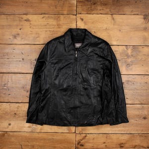Vintage Veste en cuir Wilsons XL Y2K Dad Noir Femme