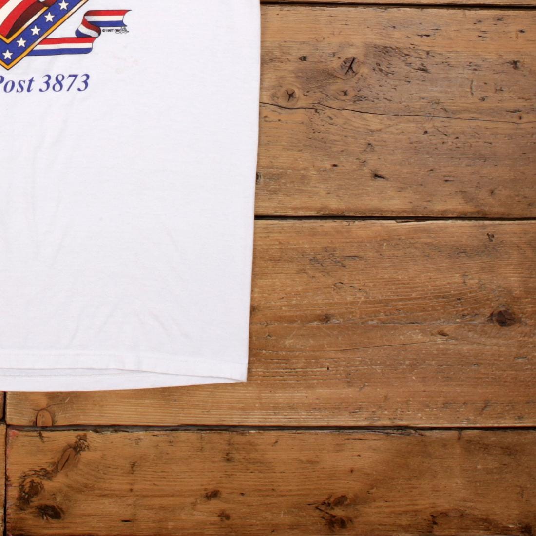 Vintage Jerzees Graphic T Shirt L 90s USA Made American USA Flag
