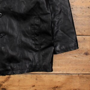 Vintage Whispering Smith Leather Jacket L Car Coat Lined Black image 8