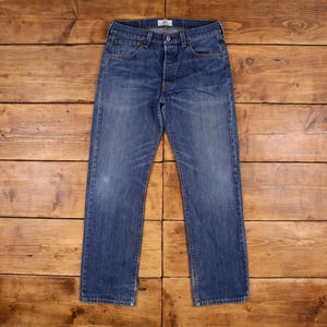 Vintage Levis 501 Jeans 33 x 32 Dark Wash Straight Blue Red Tab Denim