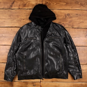 Vintage Leather Jacket Guess - Etsy