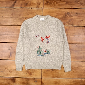 Vintage Lord Jeff Jumper Sweater L 80s USA Made Embroidered Duck