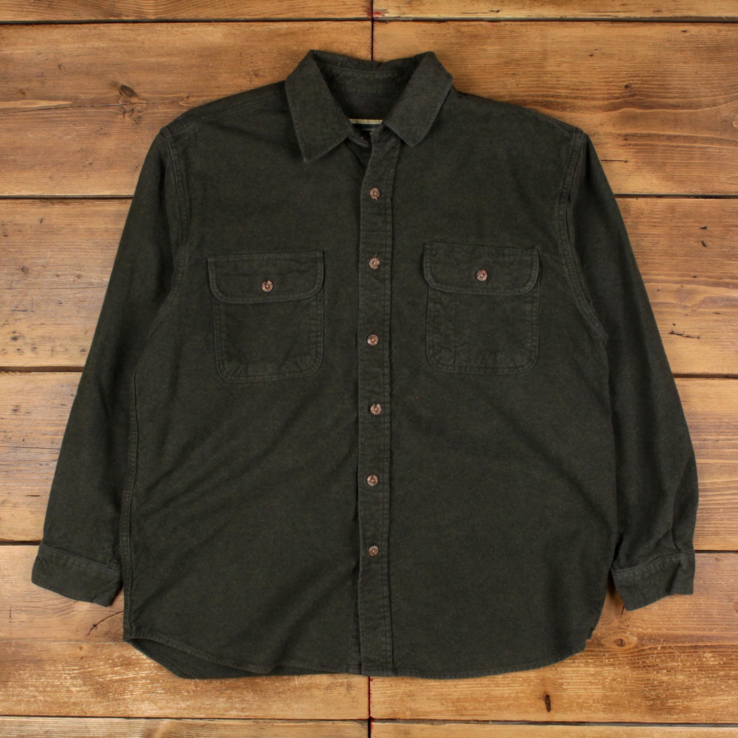 FIELD & STREAM Chemise boutonnée à manches longues en flanelle vert armée pour homme PNW Utility