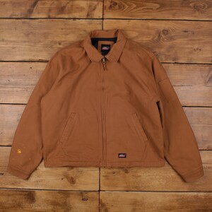 Dickies Eisenhower Jacka XL Herr 00-tals Brun Canvas Arbete Fodrad Chore Utility