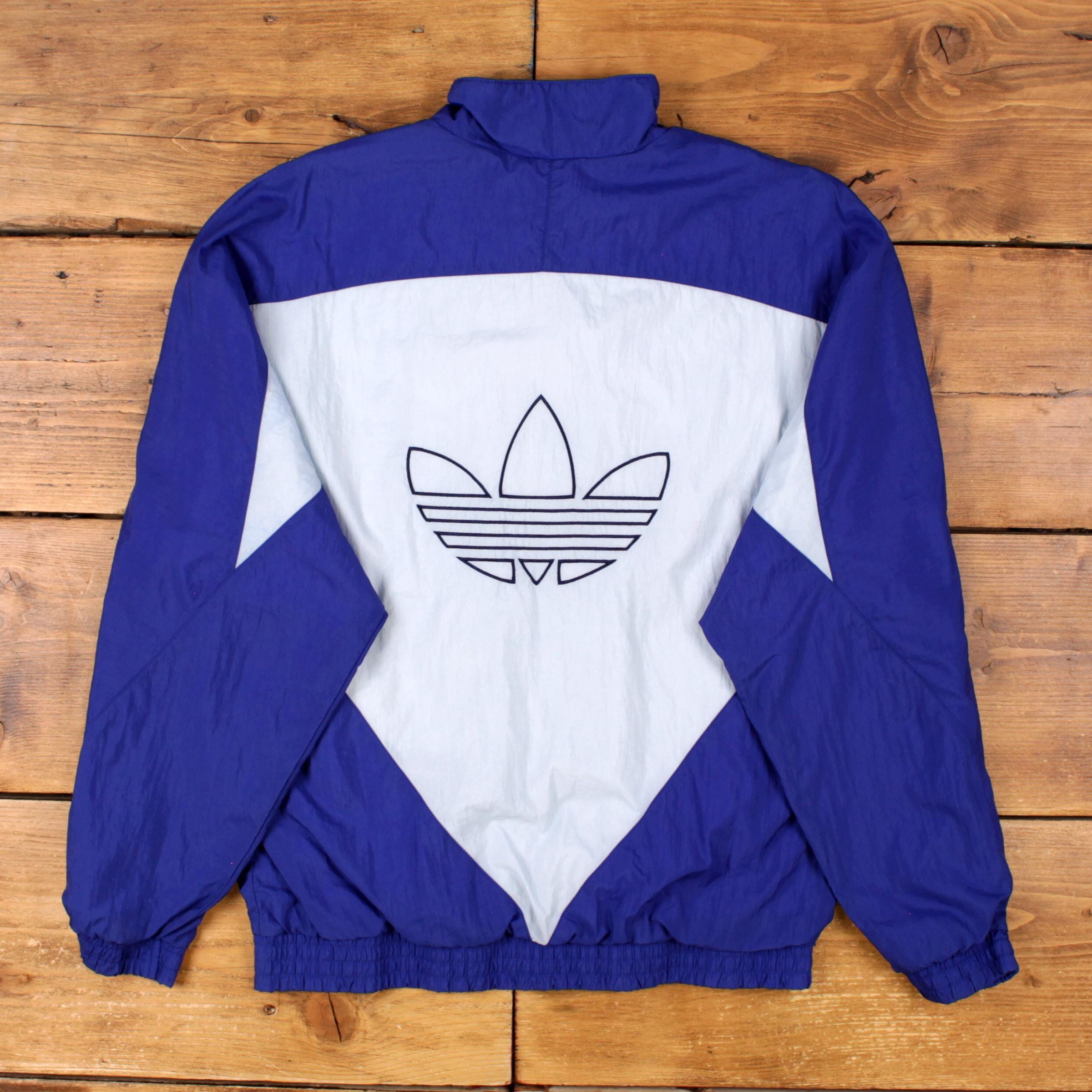 adidas 青 ウィンドブレーカー（90年代） ヴィンテージ アディダス ウィンドブレーカー ジャケット S 90年代