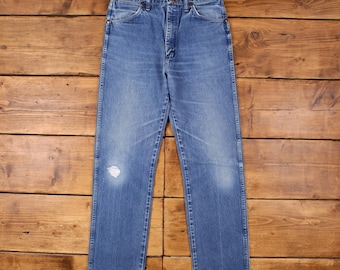 Vintage Wrangler Jeans Pants Trousers 34x33 USA Made 90s Unisex Straight Blue