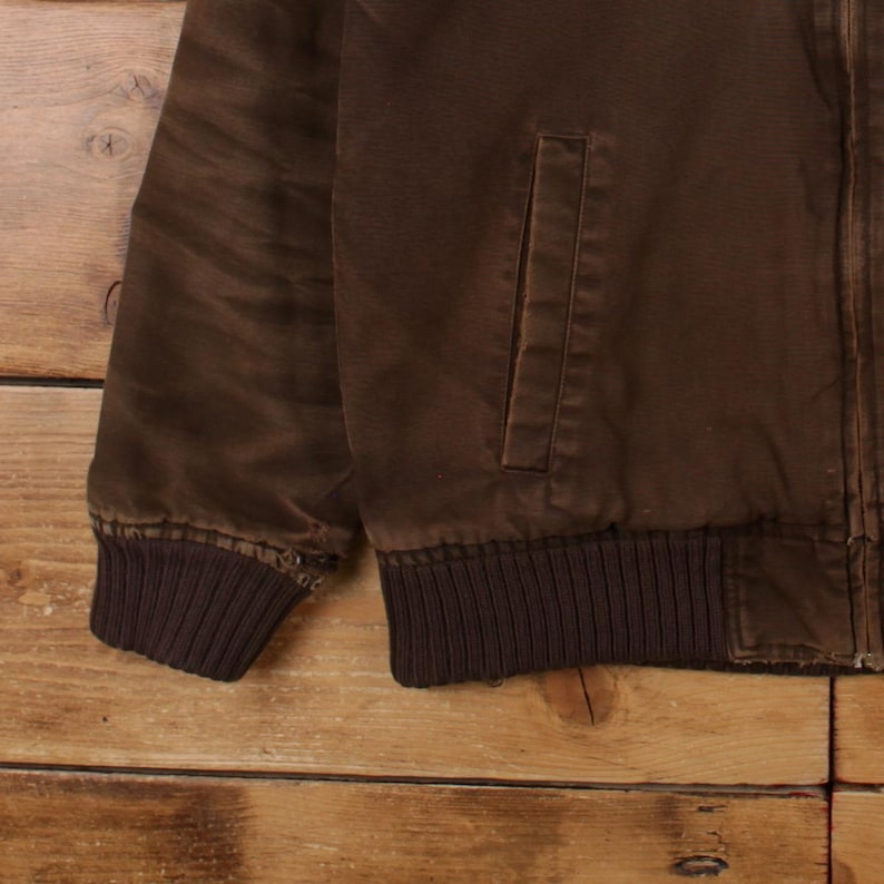 Chaqueta bomber Carhartt L para hombre, forrada de lona de pato marrón, ropa de trabajo, uso diario imagen 8