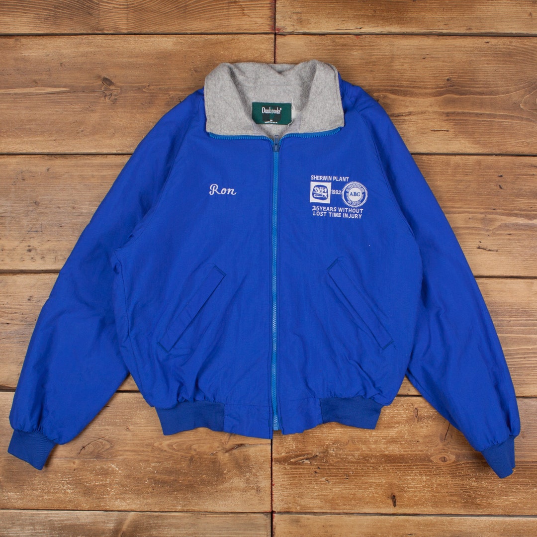 Vintage Dunbrooke Bomber Jacket M 90s Sherwin Plant Embroidered